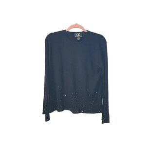 American Classics by Anne Bowen Sweater Medium Silk Blend Sequins Bell Sleeves
